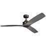 56" Kichler Ried Driftwood Anvil Iron Ceiling Fan with Wall Control