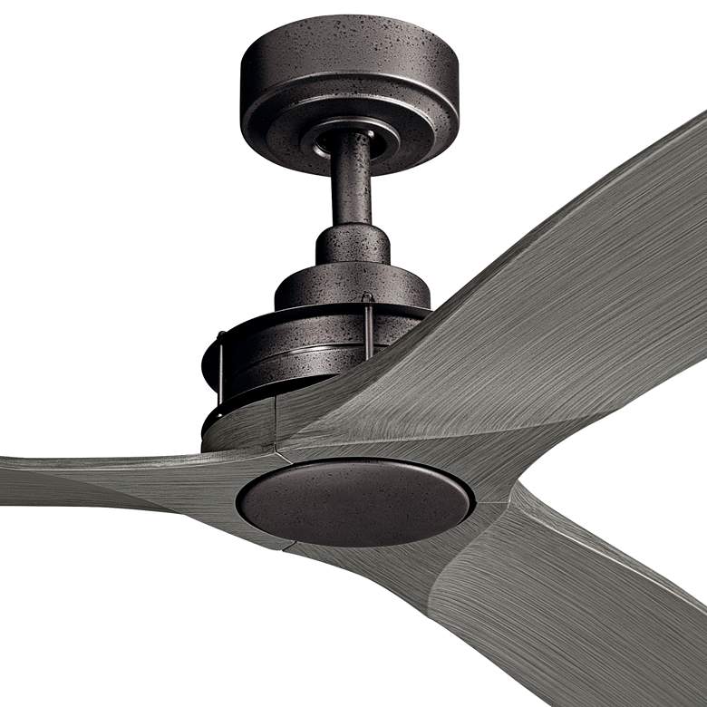 Image 3 56" Kichler Ried Driftwood Anvil Iron Ceiling Fan with Wall Control more views