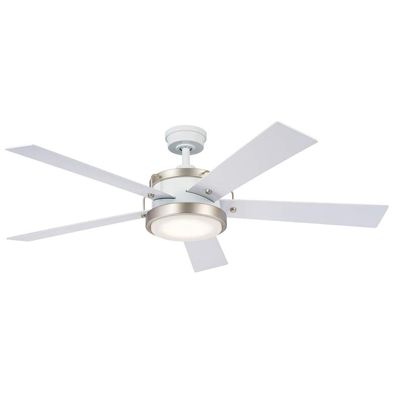 Image 1 56 inch Kichler Salvo LED White Finish 5-Blade Ceiling Fan