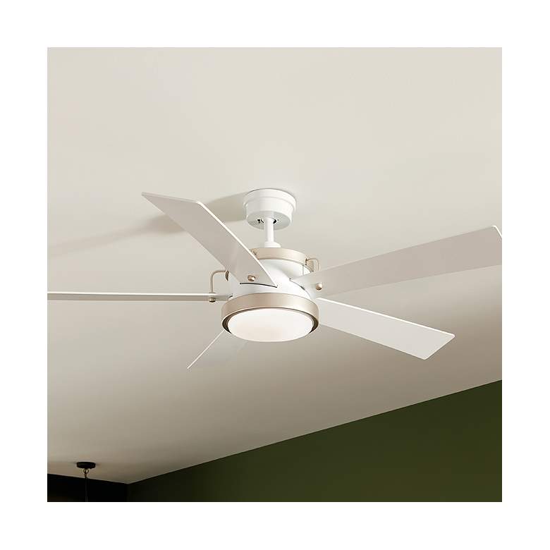 Image 1 56" Kichler Salvo White LED Ceiling Fan