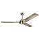 56" Kichler Todo Brushed Steel Modern Ceiling Fan with Wall Control