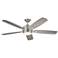56" Kichler Tranquil Brushed Nickel LED Damp Ceiling Fan with Remote