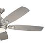 5_56" Kichler Tranquil Brushed Nickel LED Damp Ceiling Fan with Remote more views