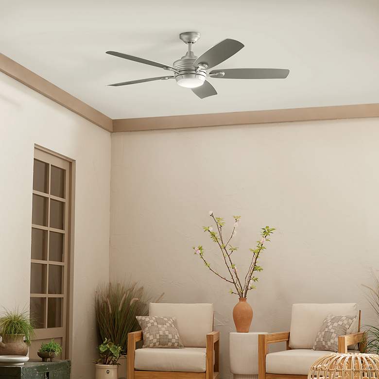 Image 6 56" Kichler Tranquil Brushed Nickel LED Damp Ceiling Fan with Remote more views