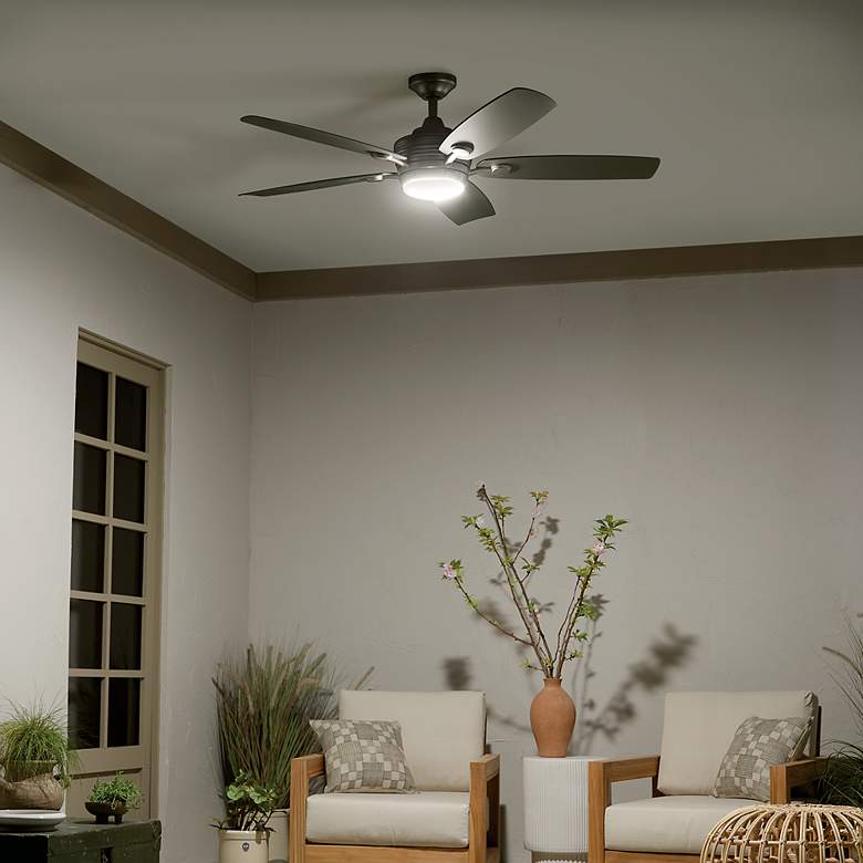 Image 7 56" Kichler Tranquil Brushed Nickel LED Damp Ceiling Fan with Remote more views