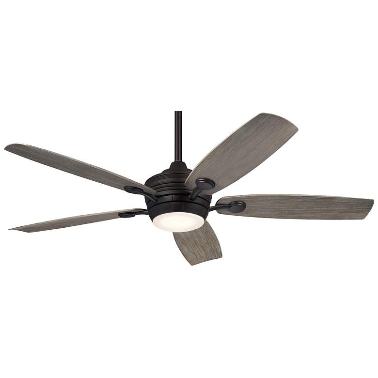 Image 3 56 inch Kichler Tranquil Olde Bronze LED Damp Ceiling Fan with Remote