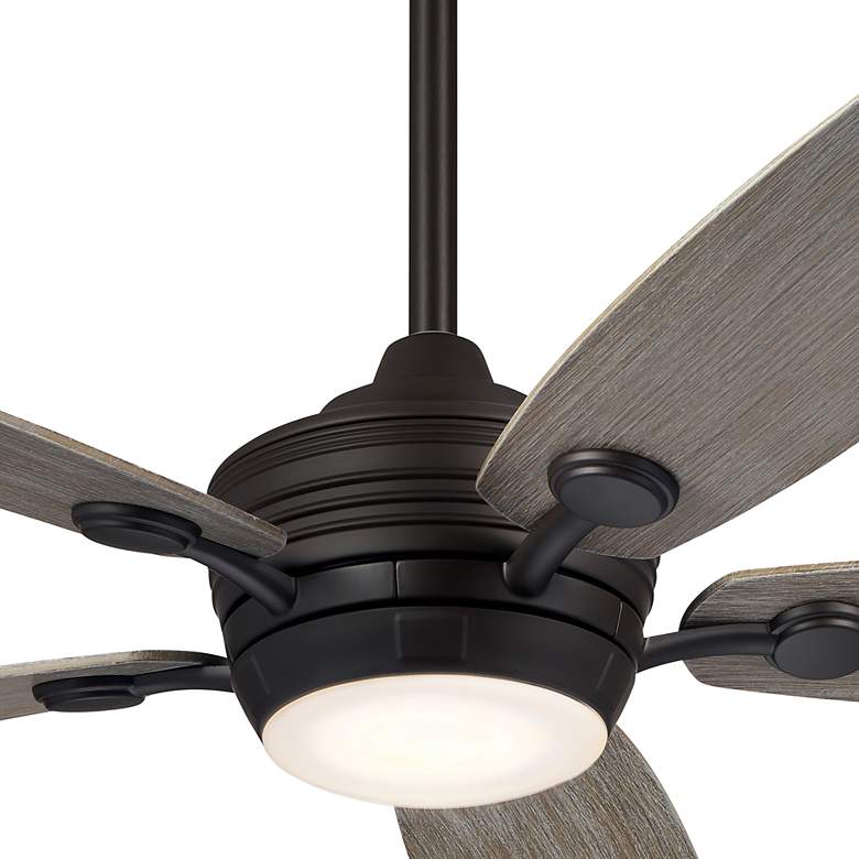 Image 4 56" Kichler Tranquil Olde Bronze LED Damp Ceiling Fan with Remote more views
