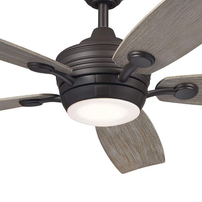 Image 5 56" Kichler Tranquil Olde Bronze LED Damp Ceiling Fan with Remote more views