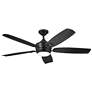 56" Kichler Tranquil Satin Black LED Damp Ceiling Fan with Remote