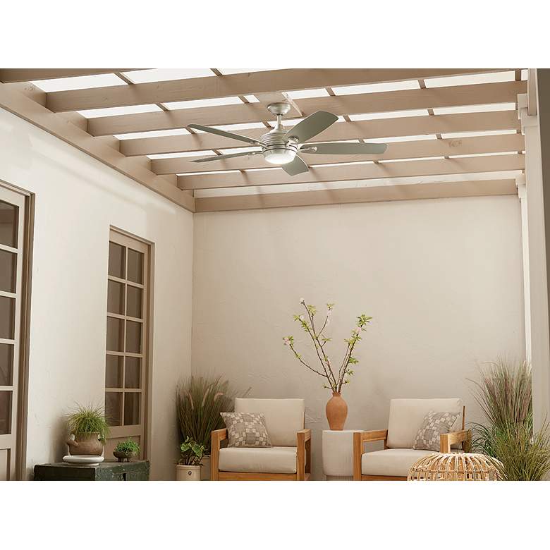 Image 6 56" Kichler Tranquil Weather+ Brushed Nickel LED Remote Ceiling Fan more views