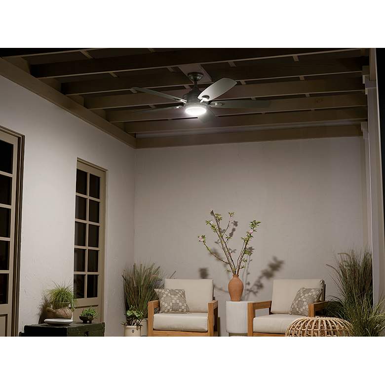 Image 7 56" Kichler Tranquil Weather+ Brushed Nickel LED Remote Ceiling Fan more views