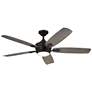 56" Kichler Tranquil Weather+ Olde Bronze LED Remote Ceiling Fan