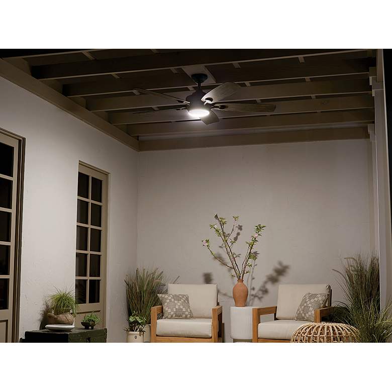 Image 6 56" Kichler Tranquil Weather+ Olde Bronze LED Remote Ceiling Fan more views