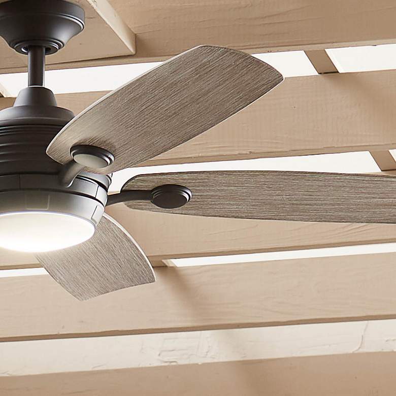 Image 7 56" Kichler Tranquil Weather+ Olde Bronze LED Remote Ceiling Fan more views