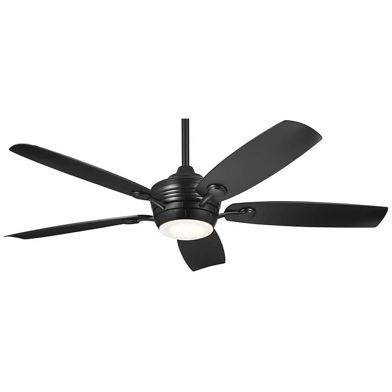 Image 3 56" Kichler Tranquil Weather+ Satin Black LED Wet Remote Ceiling Fan