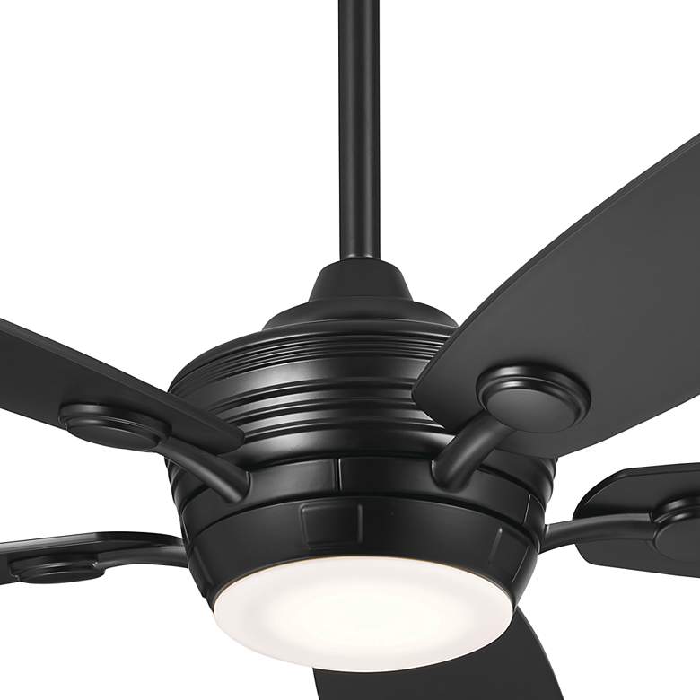 Image 4 56" Kichler Tranquil Weather+ Satin Black LED Wet Remote Ceiling Fan more views
