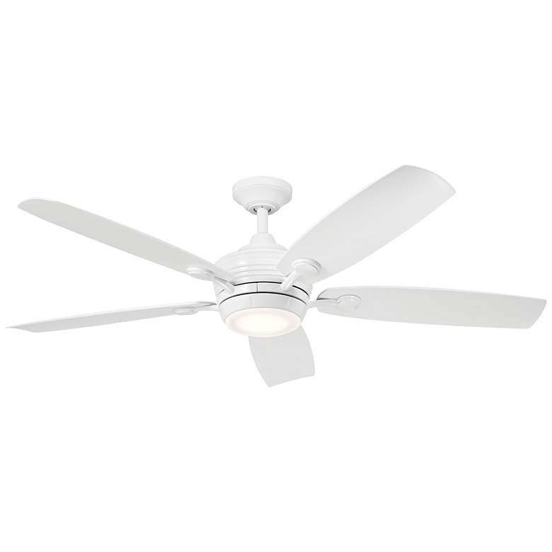 Image 2 56" Kichler Tranquil Weather+ White LED Wet Ceiling Fan with Remote