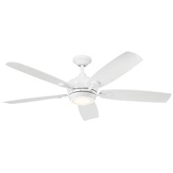 56" Kichler Tranquil Weather+ White LED Wet Ceiling Fan with Remote