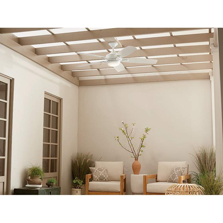 Image 5 56" Kichler Tranquil Weather+ White LED Wet Ceiling Fan with Remote more views