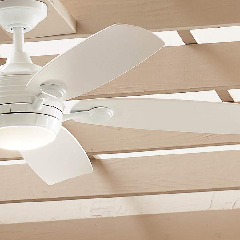 Image 7 56" Kichler Tranquil Weather+ White LED Wet Ceiling Fan with Remote more views