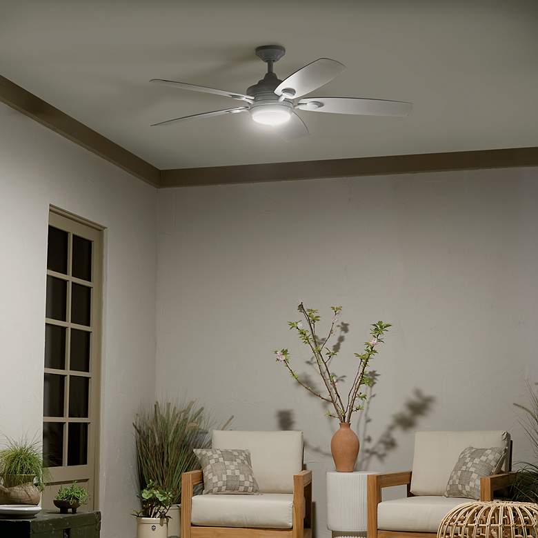 Image 7 56" Kichler Tranquil White LED Damp Ceiling Fan with Remote more views