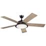 3_56" Kichler Verdi Anvil Iron LED Damp Rated Ceiling Fan with Remote