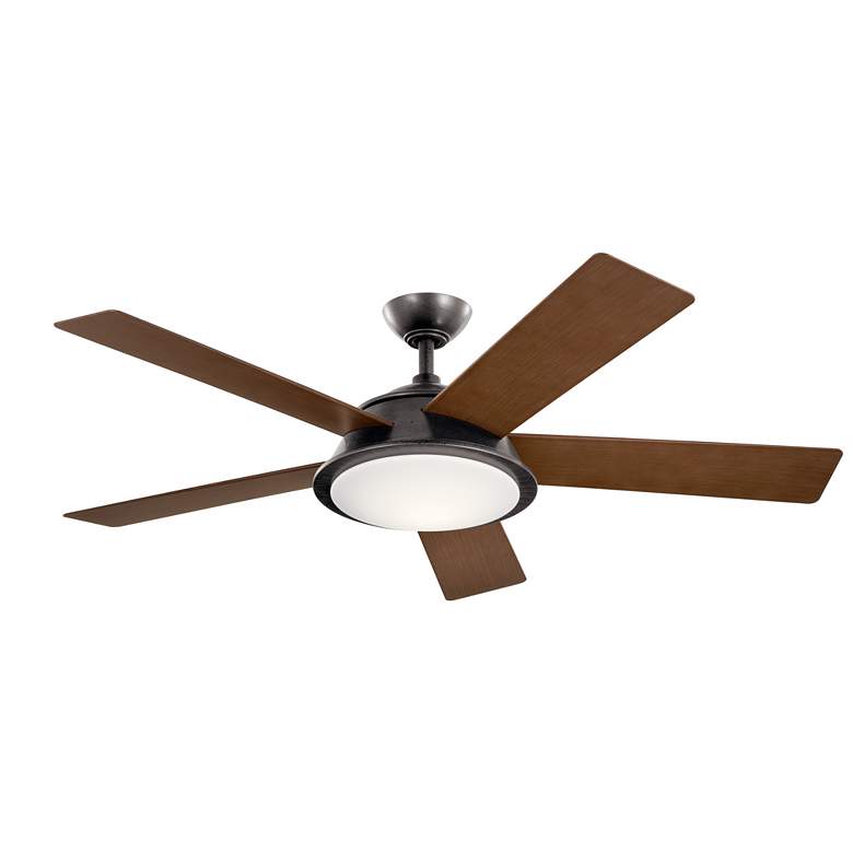 Image 4 56" Kichler Verdi Anvil Iron LED Damp Rated Ceiling Fan with Remote more views