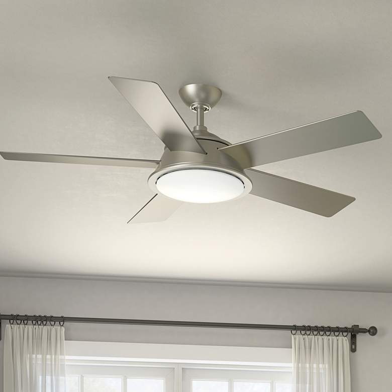 Image 2 56" Kichler Verdi Brushed Nickel Damp LED Ceiling Fan with Remote