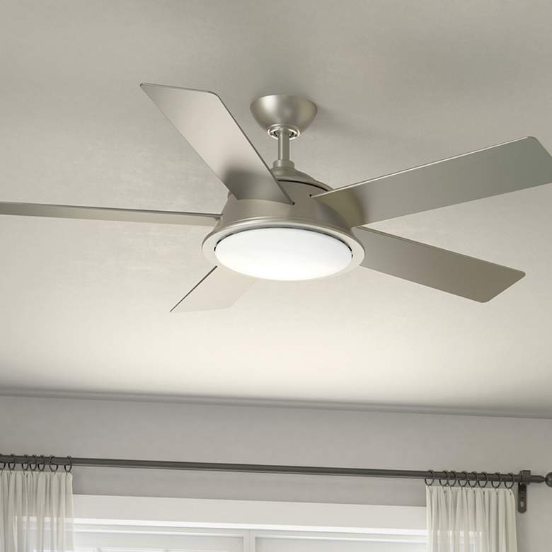 Image 2 56" Kichler Verdi Brushed Nickel Damp LED Ceiling Fan with Remote