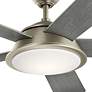 56" Kichler Verdi Brushed Nickel Damp LED Ceiling Fan with Remote in scene