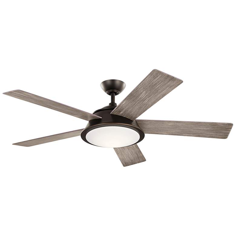 Image 3 56 inch Kichler Verdi Olde Bronze Damp Rated LED Ceiling Fan with Remote