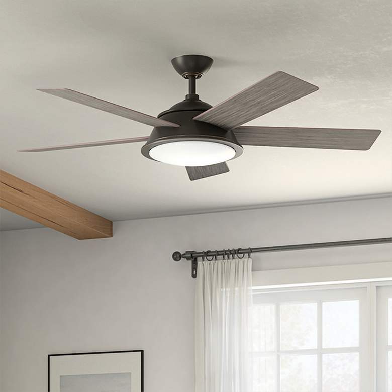 Image 2 56 inch Kichler Verdi Olde Bronze Damp Rated LED Ceiling Fan with Remote