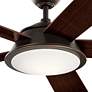 56" Kichler Verdi Olde Bronze Damp Rated LED Ceiling Fan with Remote in scene