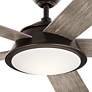 56" Kichler Verdi Olde Bronze Damp Rated LED Ceiling Fan with Remote in scene