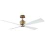 56" Launceton Antique Brass Damp Ceiling Fan with Remote