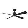 56" Launceton Midnight Black Damp Rated Fan with Remote