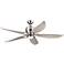 56" Lily Brushed Steel Damp-Rated LED DC Ceiling Fan