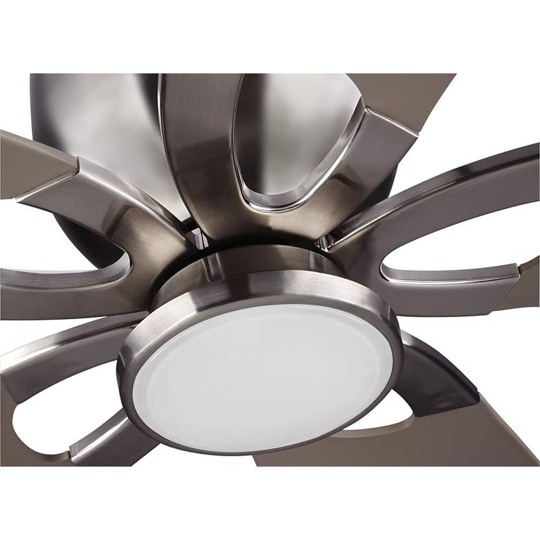 56 inch Lily Brushed Steel LED Ceiling Fan with Remote Control more views