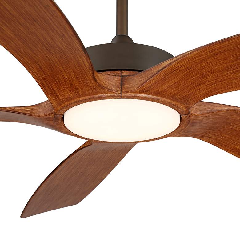 Image 3 56" Mach 5 Oil-Rubbed Bronze and Koa LED Damp Ceiling Fan with Remote more views