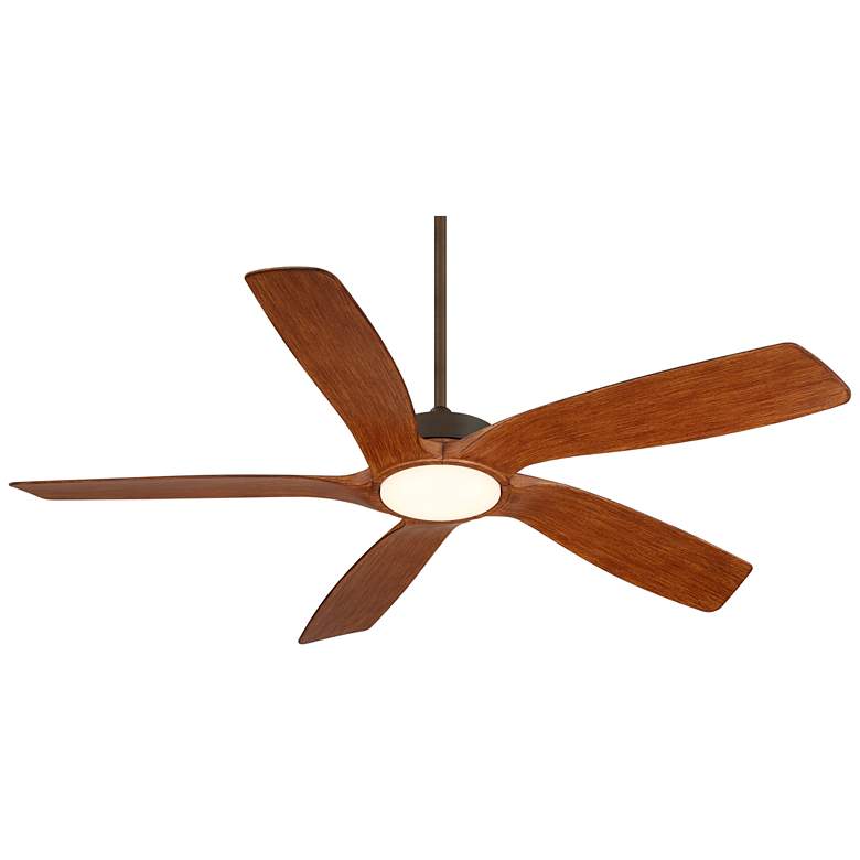 Image 6 56 inch Mach 5 Oil-Rubbed Bronze and Koa LED Damp Ceiling Fan with Remote more views