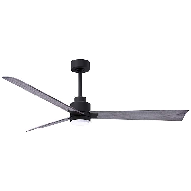Image 1 56 inch Matthews Alessandra Black and Barnwood LED Ceiling Fan with Remote
