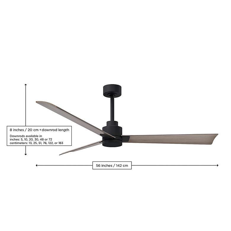 Image 5 56" Matthews Alessandra Black and Barnwood LED Ceiling Fan with Remote more views