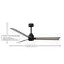 56" Matthews Alessandra Black and Barnwood LED Ceiling Fan with Remote