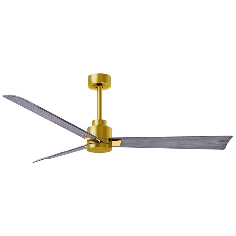 Image 1 56 inch Matthews Alessandra Brass and Barnwood Ceiling Fan with Remote