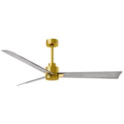 56" Matthews Alessandra Brass and Barnwood Ceiling Fan with Remote