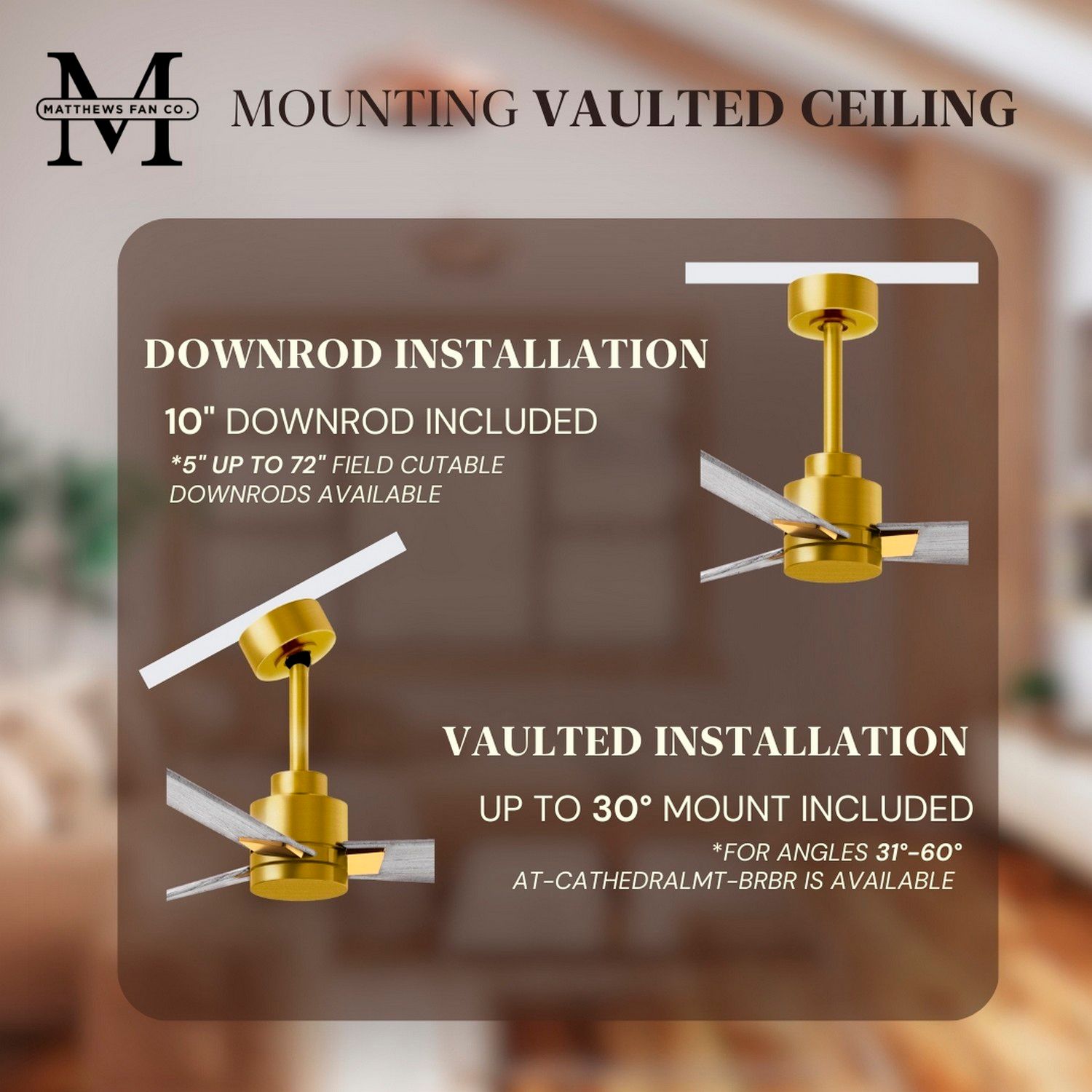 56" Matthews Alessandra Brass and Barnwood Ceiling Fan with Remote