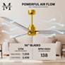 56" Matthews Alessandra Brass and Barnwood Ceiling Fan with Remote