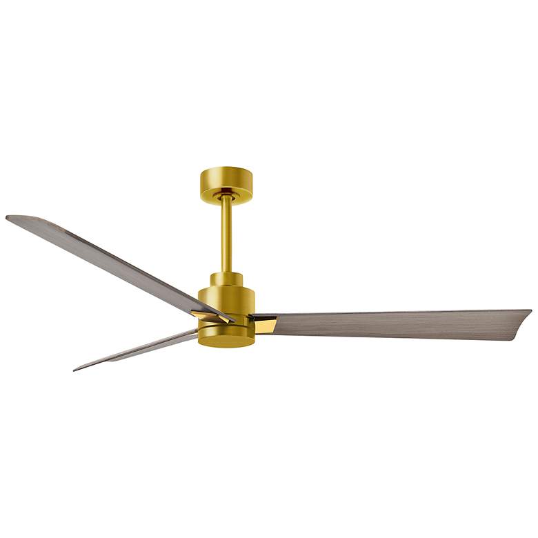 Image 1 56" Matthews Alessandra Brass and Gray Ash Ceiling Fan with Remote