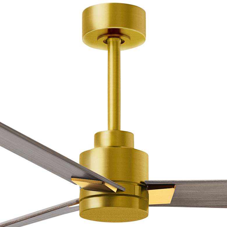 Image 2 56" Matthews Alessandra Brass and Gray Ash Ceiling Fan with Remote more views