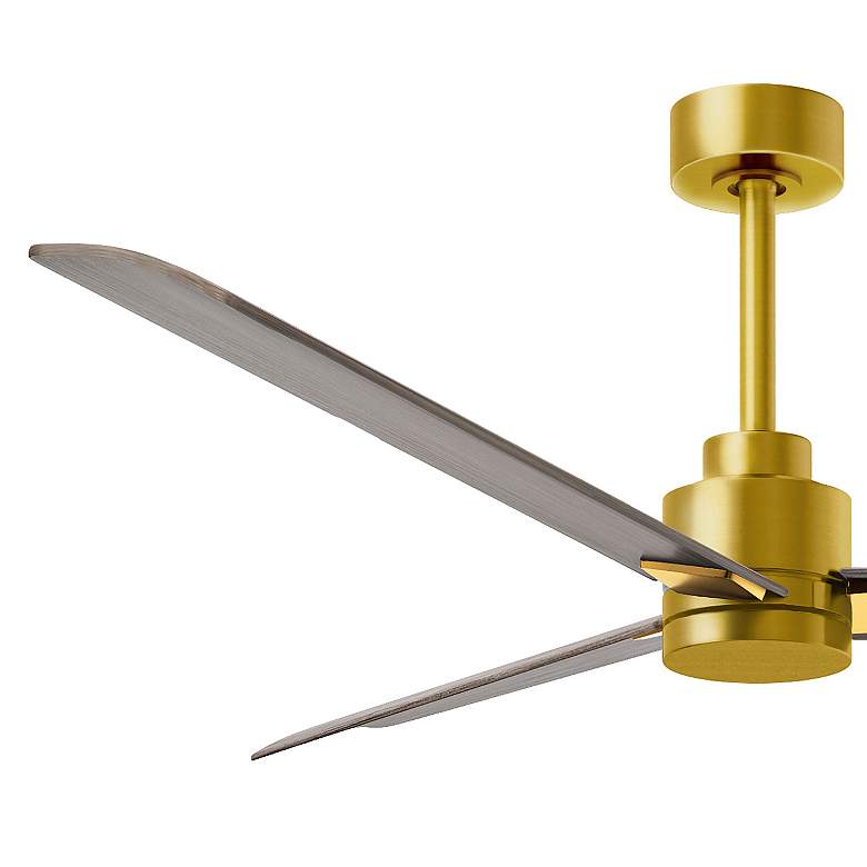 Image 4 56" Matthews Alessandra Brass and Gray Ash Ceiling Fan with Remote more views